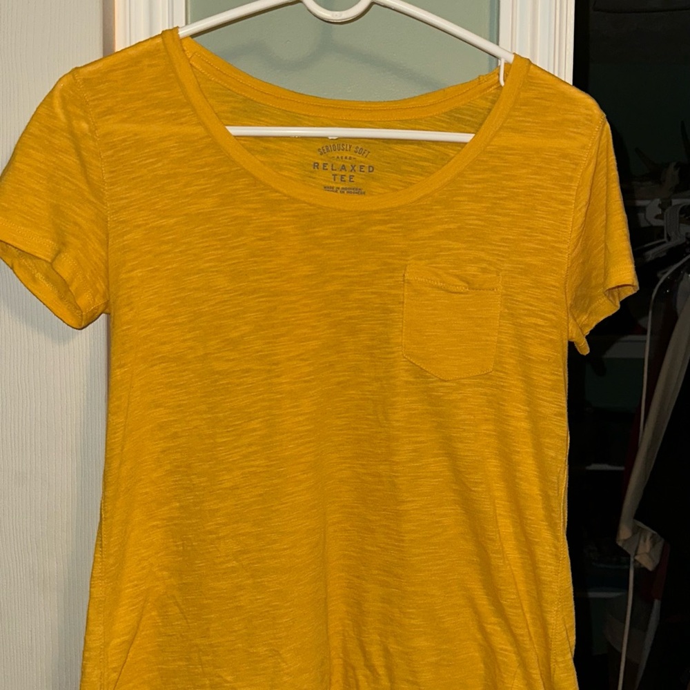 Aeropostale Seriously Soft Relaxed Tee Mustard Short Sleeve Tee Shirt